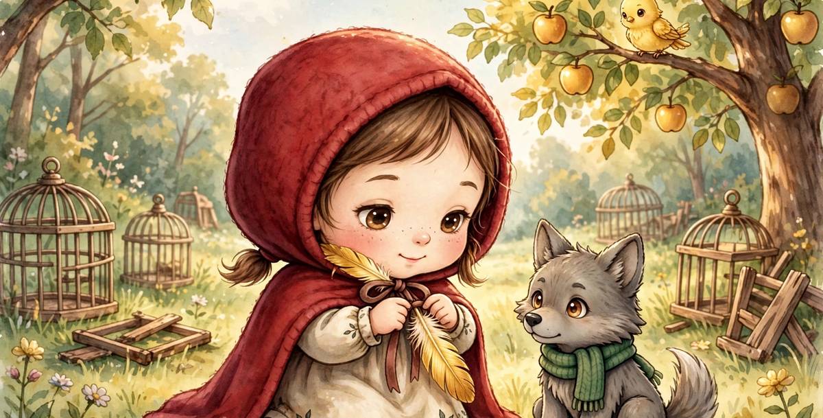 Sample spread from Rotkäppchen and the Golden Feather