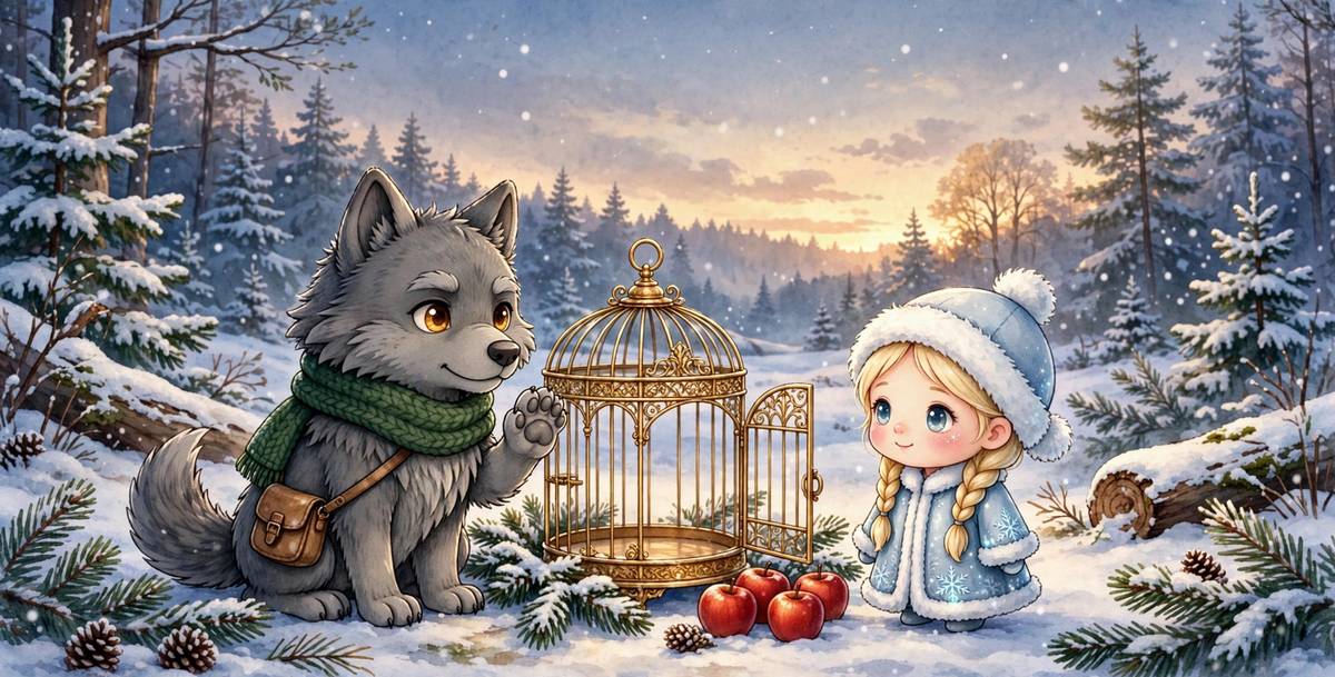 Sample spread from The Feather in the Snow